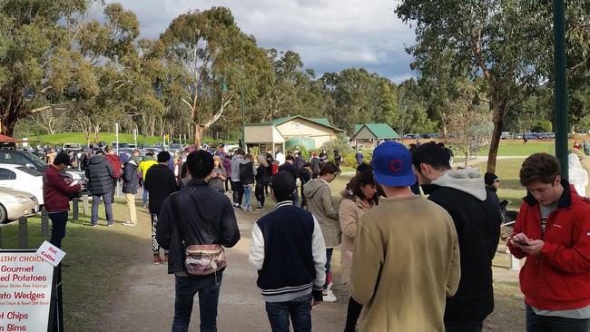 Crowds of people have been flocking to Lillydale Lake to look for Pokemons. Picture: Zoe Powell