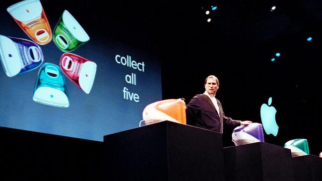 Steve Jobs launches the new colourful iMacs in 1999 – at a time when many PCs were crammed into beige boxes.