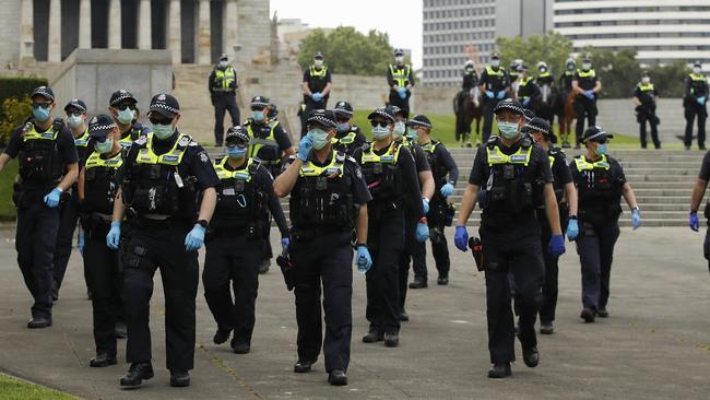 Dozens of Victoria Police officers and PSOs could be sacked for refusing to get vaccinated. Picture: Daniel Pockett