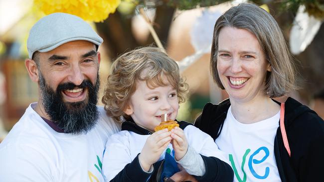 George Doech, Hector and Stephanie Colls at the The Spring Picnic. Picture: Monique Harmer.