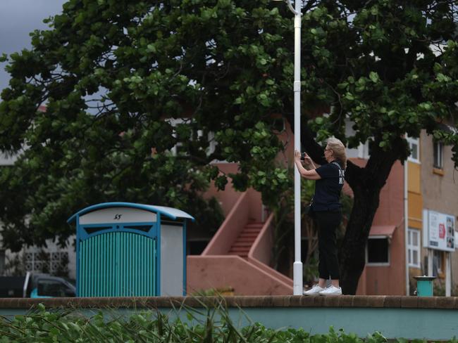 Townsville locals woke early to inspect the damage along The Strand left from TC Kirrily that hit overnight. Pics Adam Head