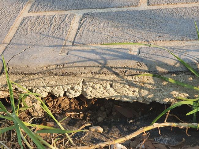 Subsidence at Amit Vohra’s driveway before Lendlease repaired the issue.