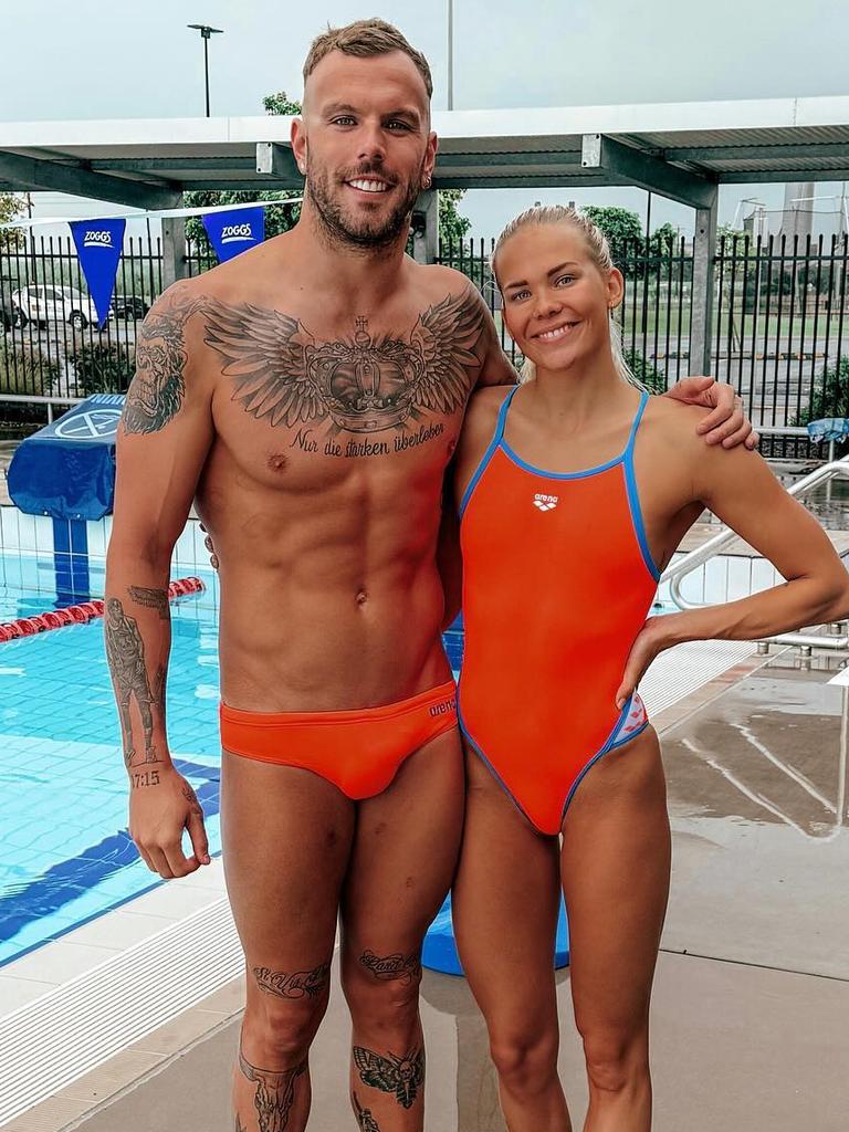 Australian Olympic swimmer Kyle Chalmers and his fiancée Ingeborg Løyning.