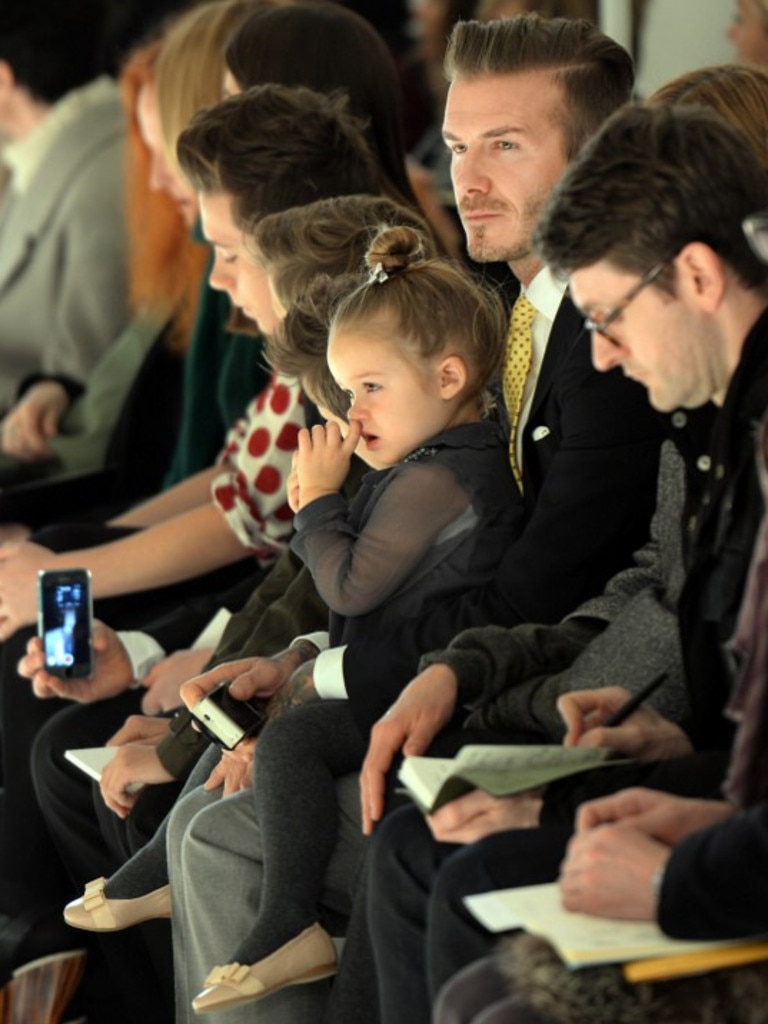 Scratching an itch ... even toddler style queen Harper Beckham has been known to indulge. Picture: AFP