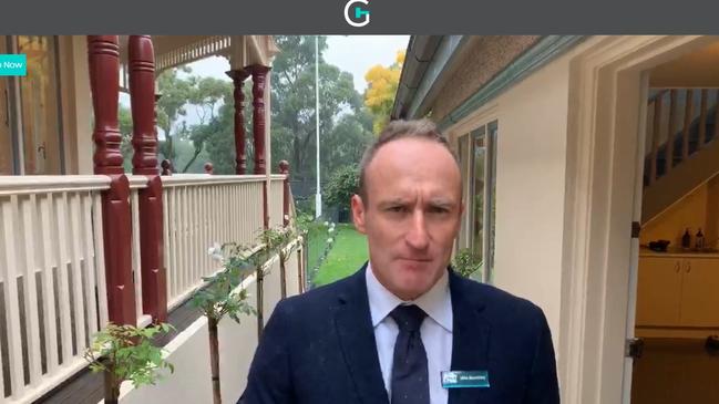 A screenshot of Jellis Craig Boroondara agent Mike Beardsley conducting a virtual open for inspection on Gavl.