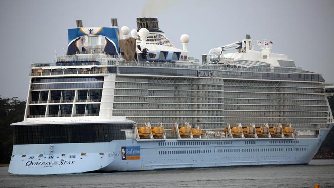 The Ovation of the Seas cruise ship pictured in Sydney Harbour. Picture: Christian Gilles