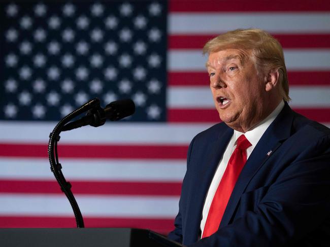 US President Donald speaks on the "Rebuilding of Americas Infrastructure: Faster, Better, Stronger" in Atlanta, Georgia, on July 15, 2020. (Photo by JIM WATSON / AFP)