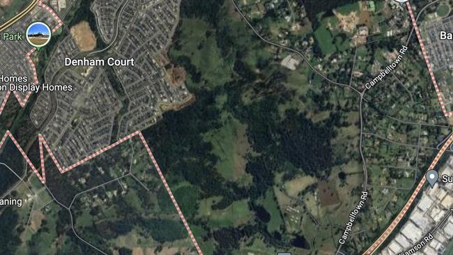 Body of woman located in bushland near Denham Court. Picture: Google