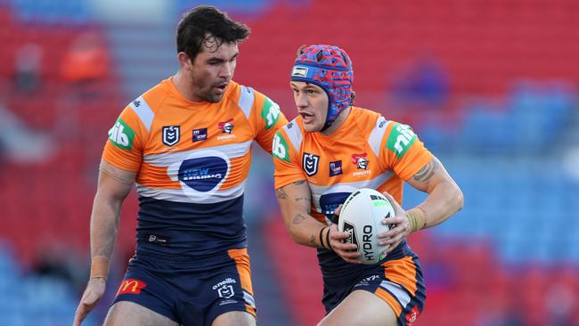 Kalyn Ponga set the Knights’ tries with silky skills. Picture: Getty Images