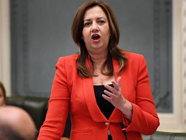 BRISBANE, AUSTRALIA - NewsWire Photos - NOVEMBER 17, 2021. Queensland Premier Annastacia Palaszczuk speaks during Question Time at Parliament House in Brisbane.Picture: NCA NewsWire / Dan Peled