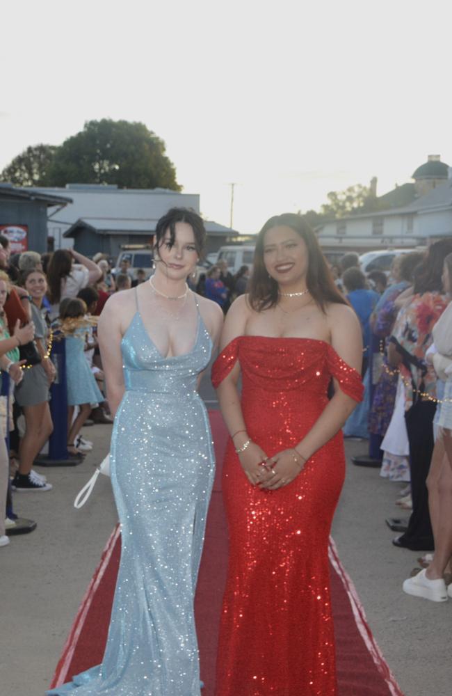 Warwick State High School graduates (from left) Lauren and Riana at Warwick RSL on November 17, 2023. Photo: Jessica Klein