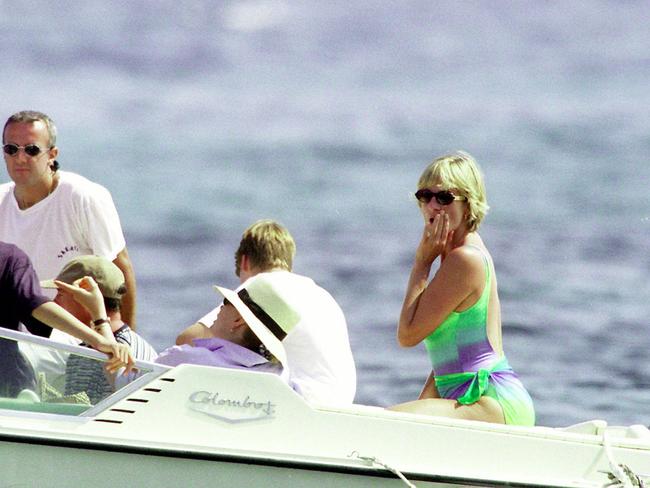 Diana, Princess Of Wales and Prince Harry are seen in St Tropez in the summer of 1997, shortly before Diana and boyfriend Dodi were killed in a car crash in Paris. Picture: Michel Dufour/WireImage