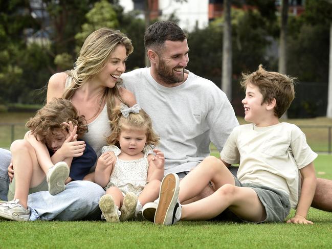 Alastair Clarkson intervened to ensure the whole Darling family could make it to Max (right) and Leo’s (left) first day at their new school in Melbourne. Picture: Andrew Henshaw