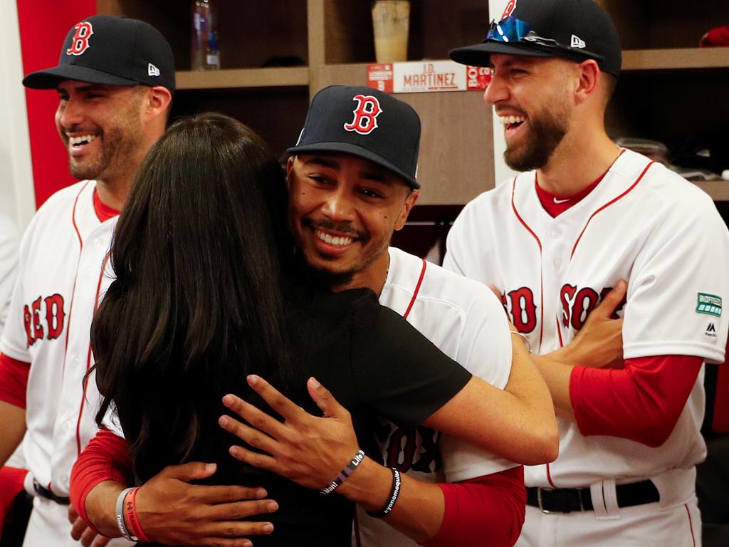 Meghan Harry London Series Inside Red Sox Locker Room Holding Gifts for  Archie June 29 2019 Black Stella McCartney Dress via BRS