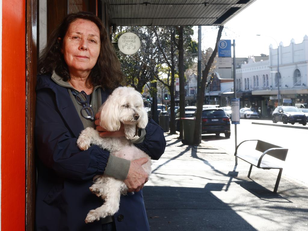 Paddock Pets owner Sharon McCarthy is not happy about the proposed Paddington cycle way that will be on her store’s front door. Picture: Jonathan Ng