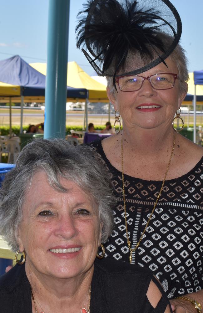 Del Grant and Bev Evans at the Gympie Times Ladies Race Day 2021. Photo: Elizabeth Neil
