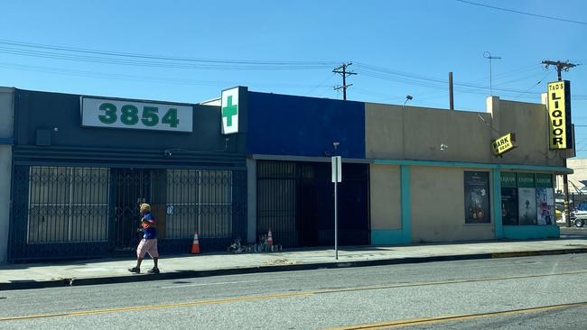 The “3854” marijuana dispensary in LA, where Azuma Bennett was shot and killed in front of. Picture: MEGA