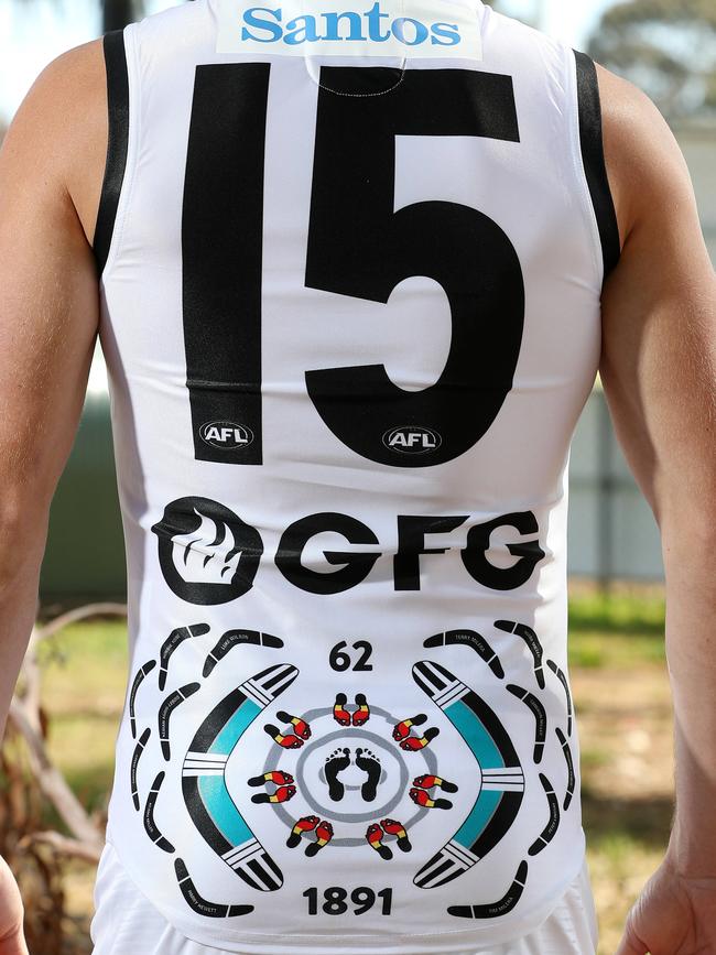 Port Adelaide’s 2020 indigenous jumper. Picture: Sarah Reed