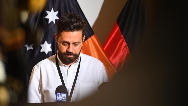 NT Health CEO Dr Marco Briceno at a Covid-19 press conference in his former role as deputy chief health officer. Picture: (A)manda Parkinson