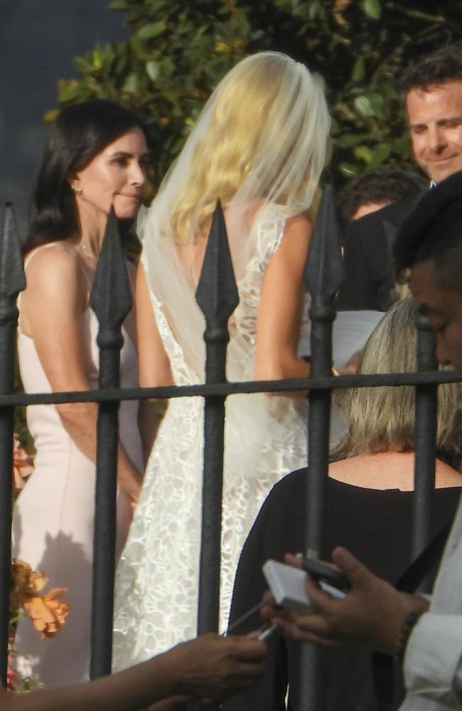 The actress looks on lovingly as the bride and groom exchange vows. Picture: ©MEDIA-MODE.COM