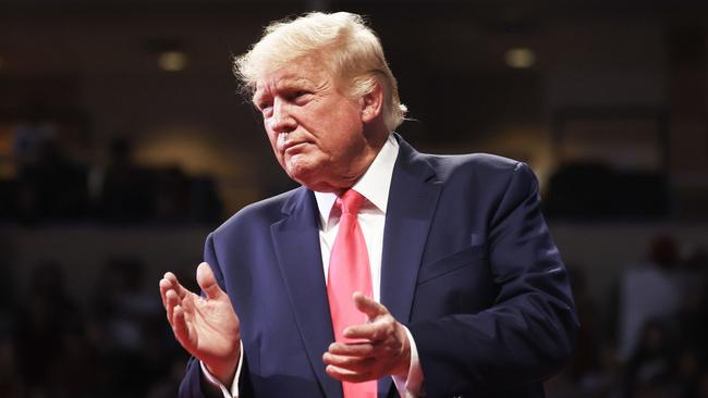 Former President Donald Trump at a rally in support of Arizona GOP candidates in Prescott Valley, Arizona.