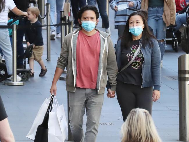 MELBOURNE, AUSTRALIA- NewsWire Photos DECEMBER 24, 2020: Christmas shopping in the Melbourne Bourke St Mall. Picture: NCA NewsWire/ David Crosling