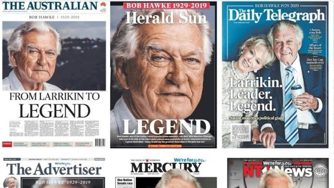 The front pages of today’s newspapers.