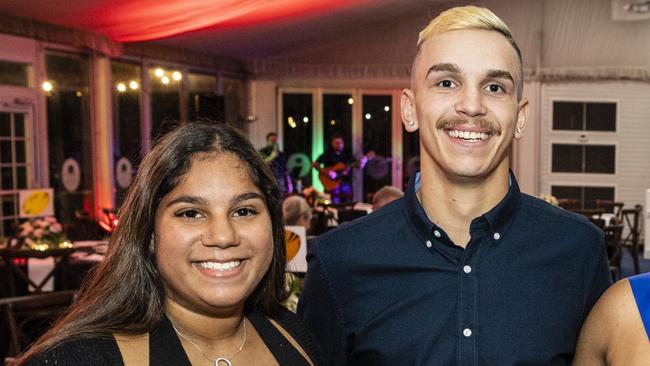 At the Toowoomba Rugby League gala presentation night 2022 are (from left) Deidre Murray, Chris Woodbridge. Picture: Kevin Farmer