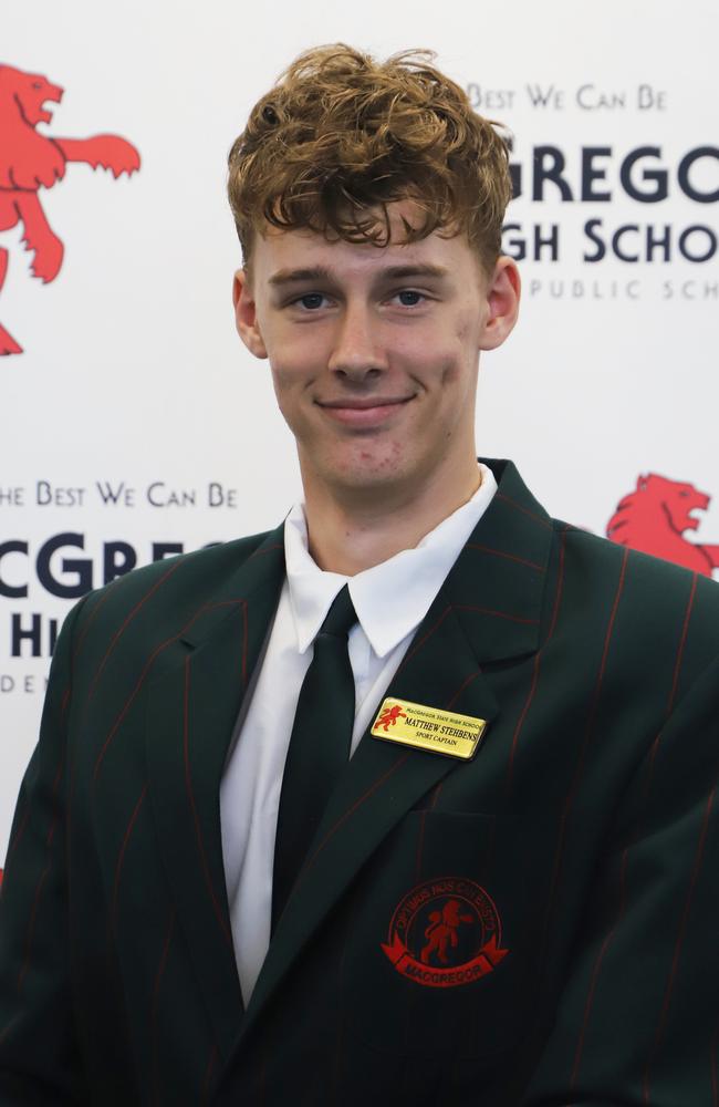 Matthew Stehbens, MacGregor State High School captain. Picture: Contributed