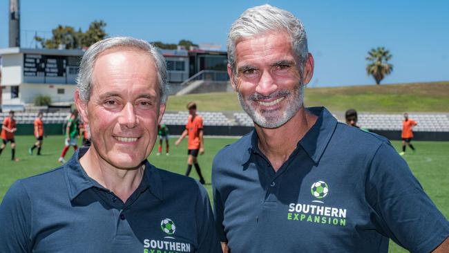 Morris Iemma and Craig Foster when they were part of the Southern Expansion bid team.