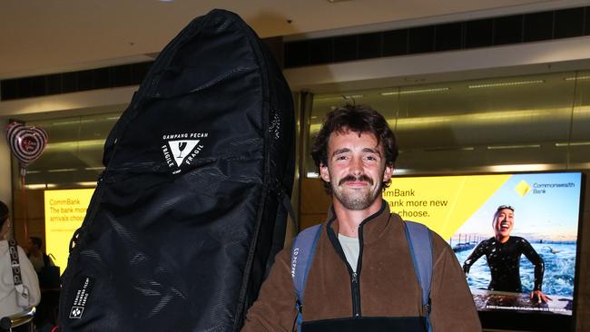 Eddy Pepper had to walk across the new mats after surfing in Bali. Picture: NCA NewsWire/Gaye Gerard