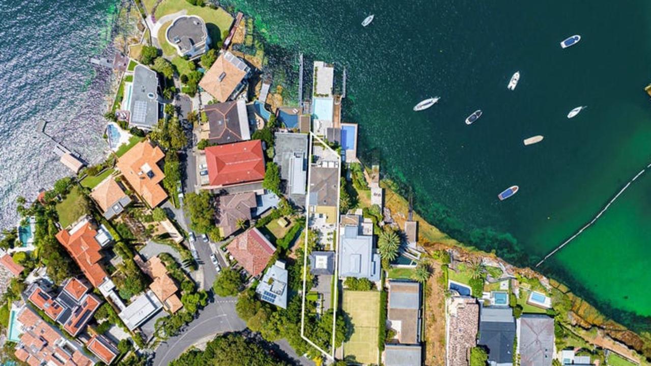 The $50m+ Fitzwilliam Rd, Vaucluse home is right on the waterfront.