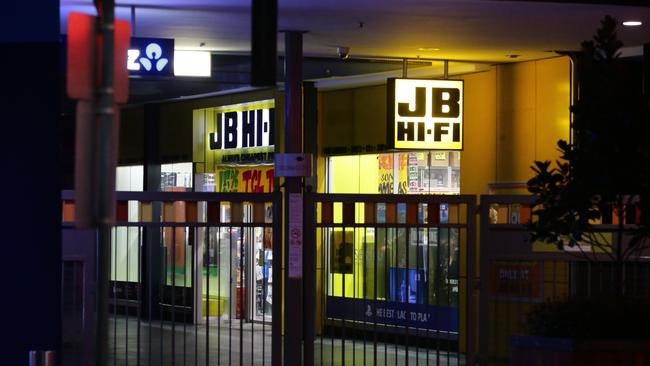 Attacks on stores such as JB Hi Fi and Officeworks had become a major issue. Picture: Bill Hearne