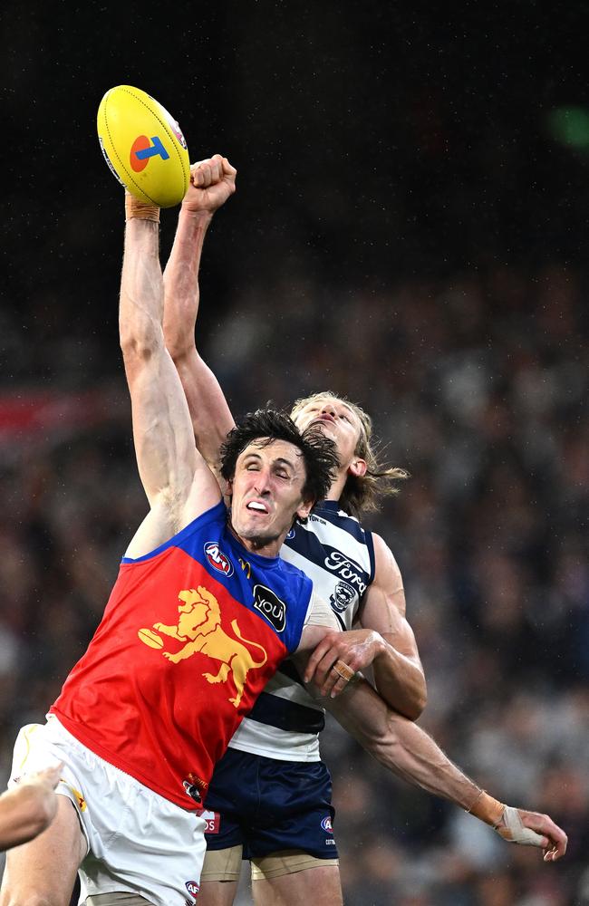 Oscar McInerney tried playing on despite a serious shoulder injury in the first term. Picture: Quinn Rooney/Getty Images.