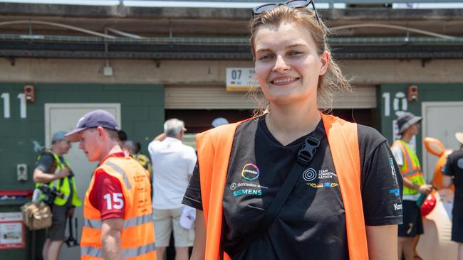 Team Manager from TEAM SONNENWAGEN AACHEN wins the fastest time at the 2023 Bridgestone World Solar Challenge, Hidden Valley Raceway, Saturday, October 21, 2023. Picture: Pema Tamang Pakhrin.