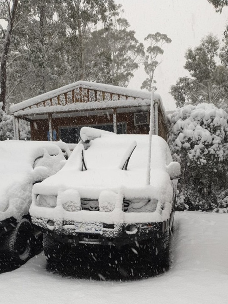 Snow at Cradle Mountain. Picture: DAMIAN WALKER