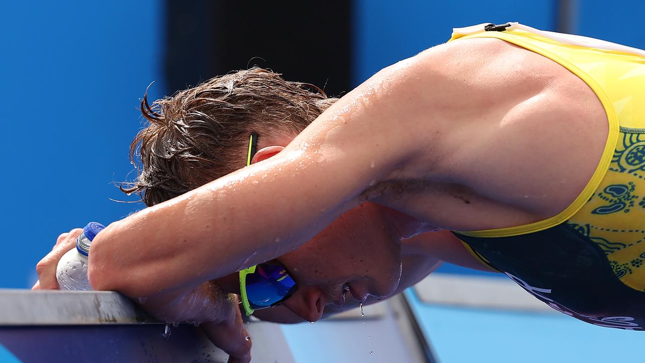 A collision ruined Matthew Hauser’s chances of a medal. Picture: Getty Images