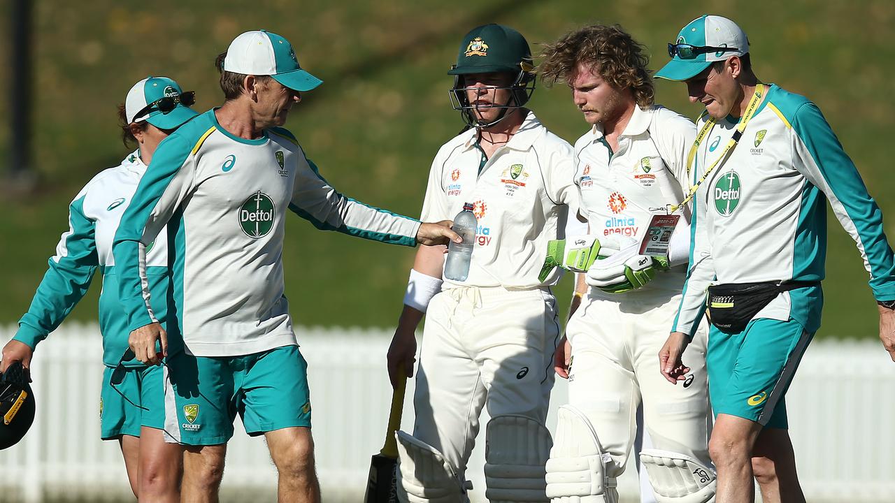 Will Pucovski missed the first two Tests after suffering concussion during a tour match. Picture: Getty Images