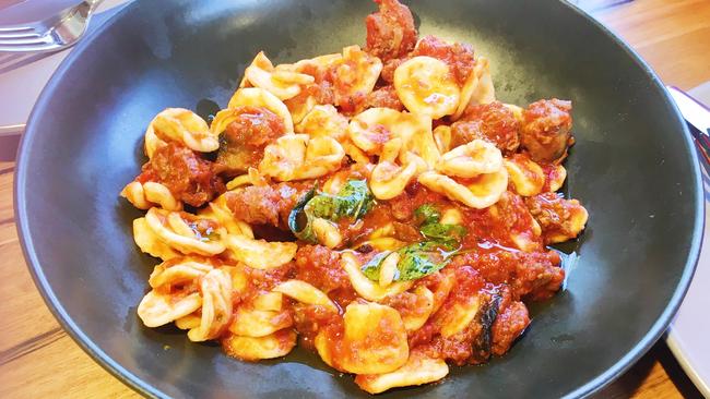 Orecchiette, pork and fennel sausage ragu at Lot 100.