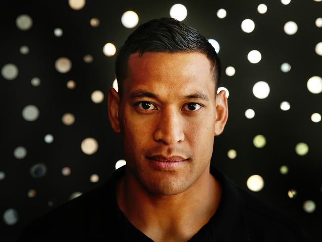 Wallabies player Israel Folau at a DHL Function at the Museum of Contemporary Art, Sydney, ahead of the Wallabies World Cup Squad announcement on friday. pic Mark Evans