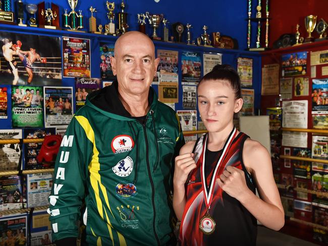 Skylah Hamill with her trainer Joe Hilton.