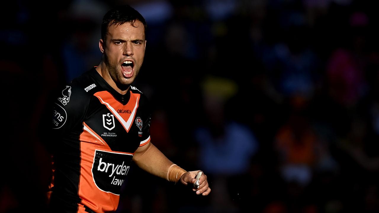 Luke Brooks has had another tough season at the Tigers. Picture: Ian Hitchcock/Getty Images