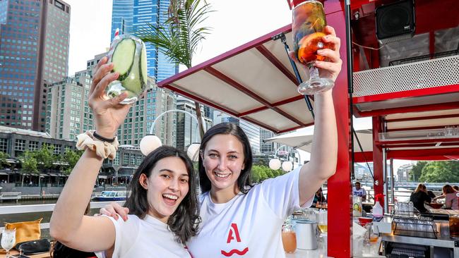 Cheyenne Morgan-Paliothodoros and Isabella McSwain at Arbory Afloat. Picture: Tim Carrafa