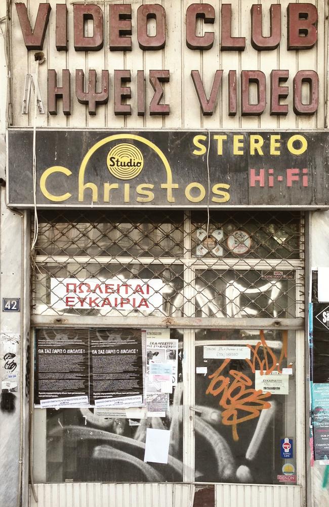 A closed down video club in Filippou Street, Thessaloniki.