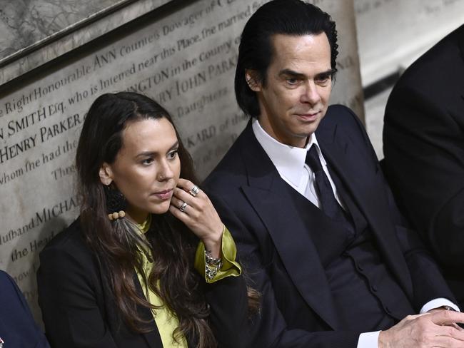 Jasmine Coe and Nick Cave attend the Coronation of King Charles III. Picture: Getty Images