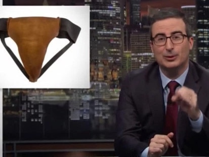 John Oliver purchased Russell Crowe's leather jockstrap.