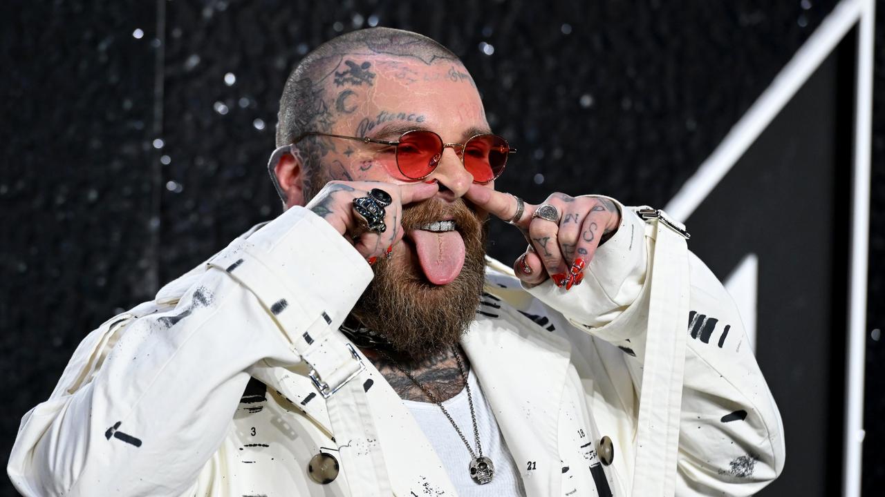 Celebrities like Teddy Swims are making face tattoos more mainstream. Picture: Getty Images