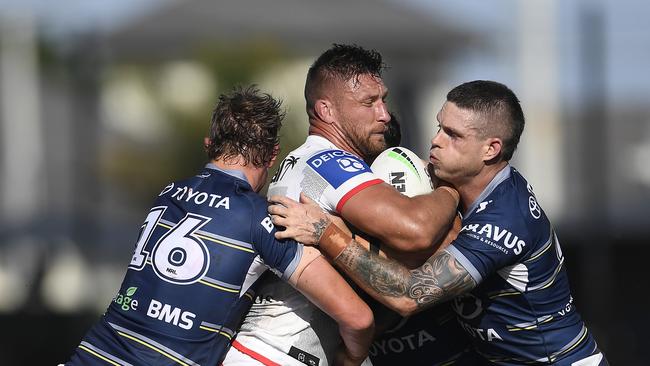 St George and the North Queensland Cowboys faced off at Rockhampton’s Browne Park in their Round 24 NRL game on August 28 this year. (Photo by Ian Hitchcock/Getty Images)