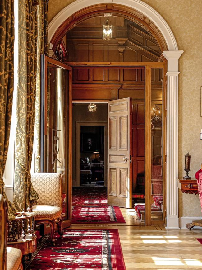 Its wood-panelled corridors and period furnishings. Picture: Nathan Rollinson.