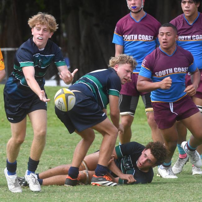 QLD Rugby Union State Championships (17-18 years boys) at the Townsville Sports Precinct. Friday May 23. South Coast against Metro North. Picture: Evan Morgan